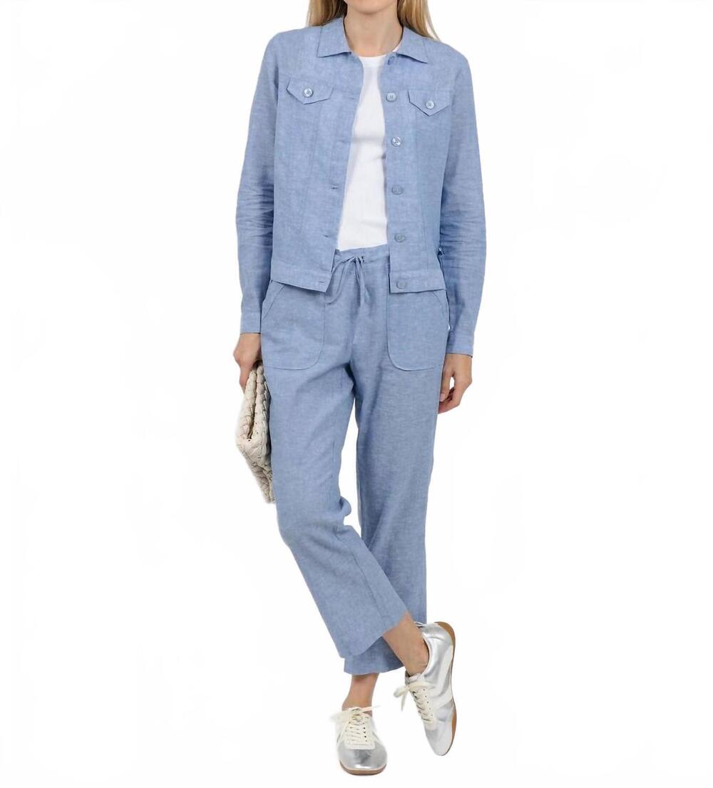 NEW PURE AMICI lumila linen jacket in water